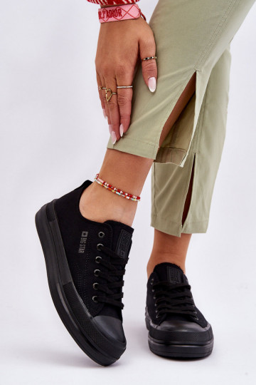 so šnúrkami Tenisky Big Star LL274967 čiernej farby