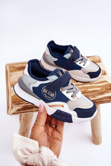 Detské tenisky model topánky Memory Foam System Big Star LL374225 tmavo modrá 2