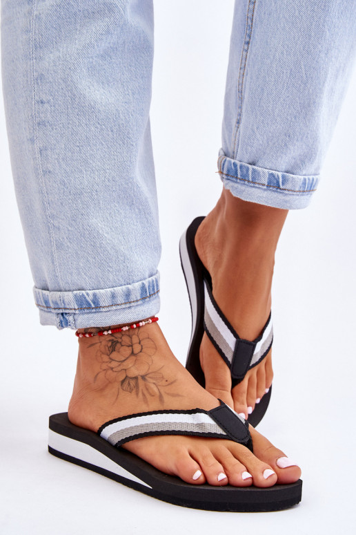 Papuče s platformou Big Star LL274781 čiernej farby