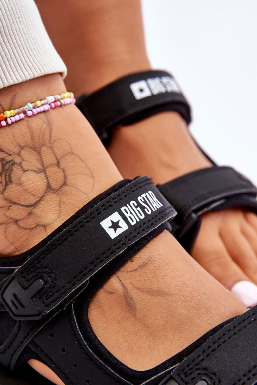 Sandále športového štýlu s platformou Big Star LL274789 čiernej farby Sandále športového štýlu s platformou Big Star LL274789 čiernej farby