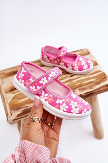 Detské balerínky s kvetinovými vzormi v ružovej farbe Noah 2