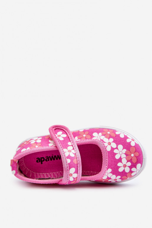 Detské balerínky s kvetinovými vzormi v ružovej farbe Noah Detské balerínky s kvetinovými vzormi v ružovej farbe Noah