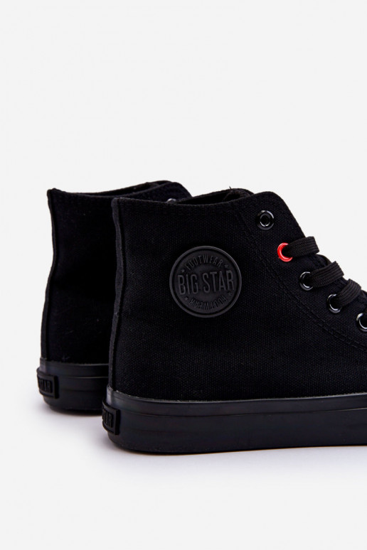 Klasický model voľnočasovej obuvi s podrážkou Big Star T274033 čiernej farby