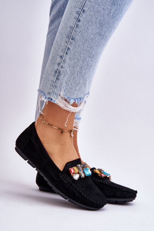 Elegantné semišové mokasíny s lesklými očkami v tmavomodrej farbe Lucille Elegantné semišové mokasíny s lesklými očkami v tmavomodrej farbe Lucille