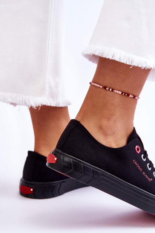 Klasický model Dámske topánky Cross Jeans LL2R4051 čiernej farby Klasický model Dámske topánky Cross Jeans LL2R4051 čiernej farby