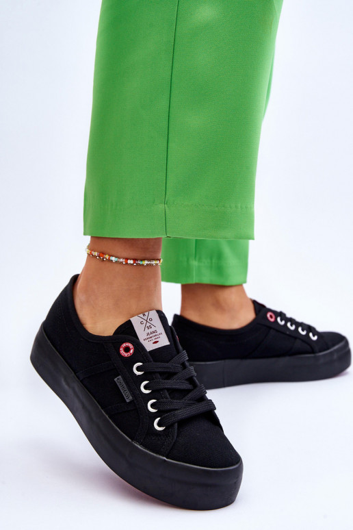 Dámske topánky s platformou Cross Jeans LL2R4039 čiernej farby