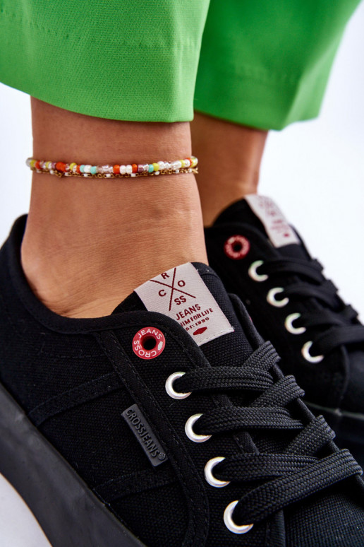 Dámske topánky s platformou Cross Jeans LL2R4039 čiernej farby