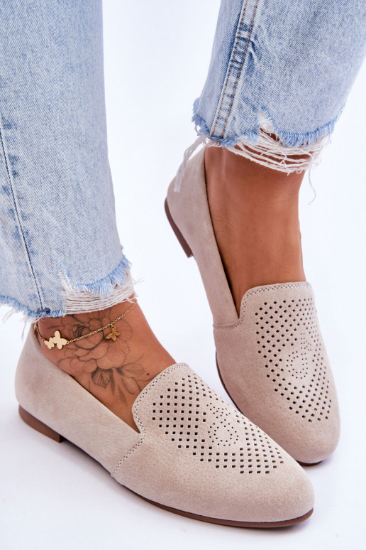 vyrobené zo semišu Mokasíny béžová Giovana