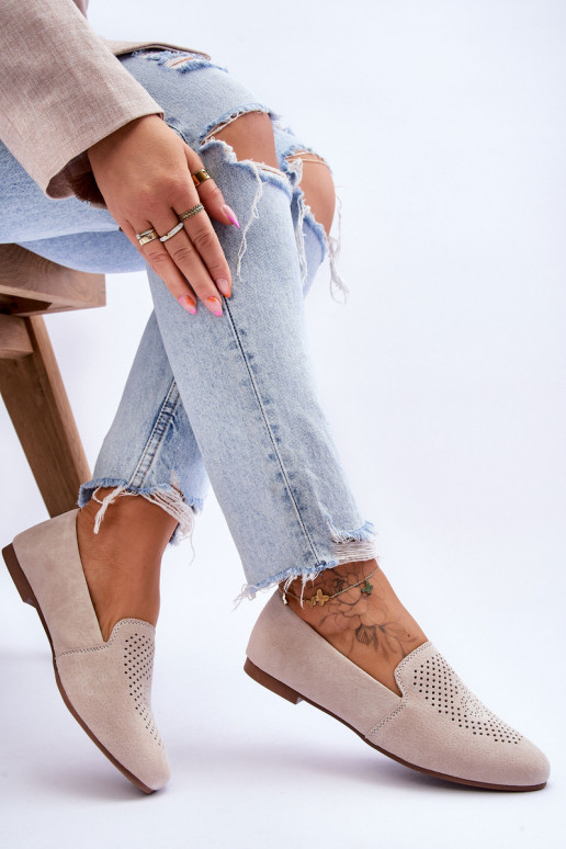 vyrobené zo semišu Mokasíny béžová Giovana