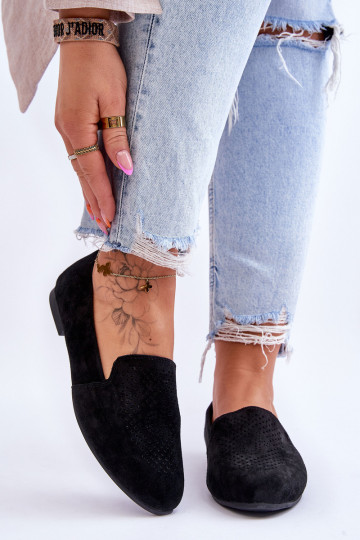 vyrobené zo semišu Mokasíny čiernej farby Giovana