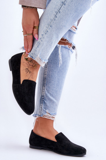 vyrobené zo semišu Mokasíny čiernej farby Giovana 2