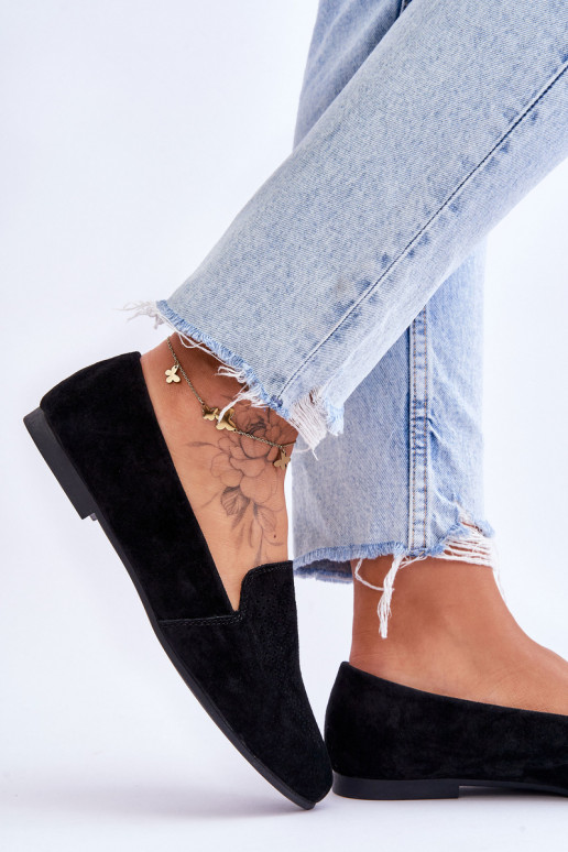 vyrobené zo semišu Mokasíny čiernej farby Giovana