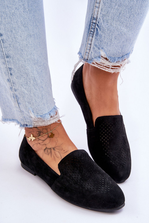 vyrobené zo semišu Mokasíny čiernej farby Giovana