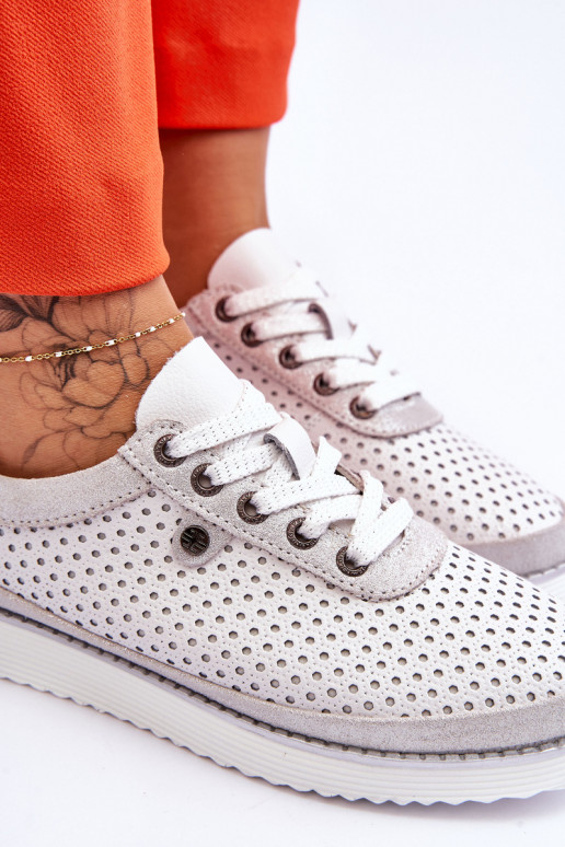 Prelamované topánky Športový štýl Bielo-strieborná farba Cantare