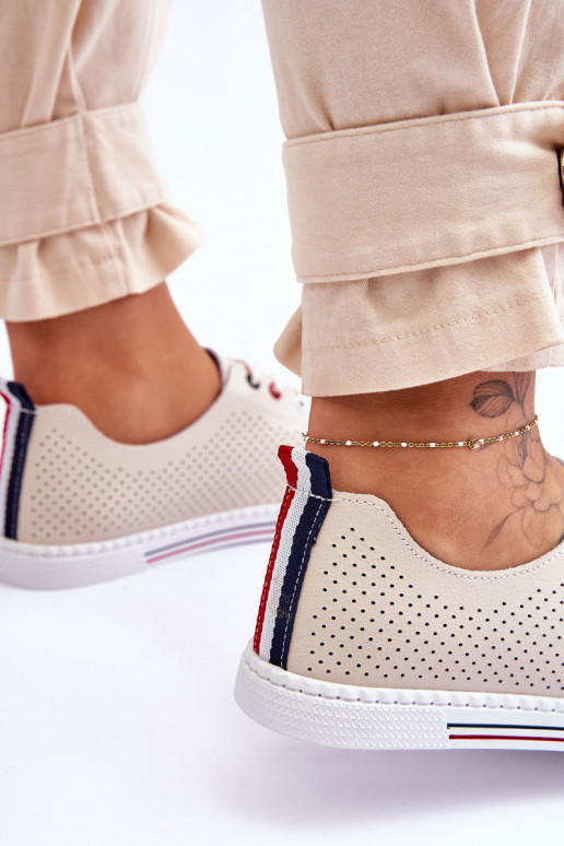 s prelamovanými prvkami ležérne topánky béžovej farby Ferone s prelamovanými prvkami ležérne topánky béžovej farby Ferone