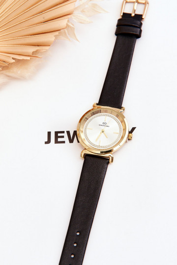 Klasické dámske hodinky Leather Giorgio&Dario čiernej farby 2