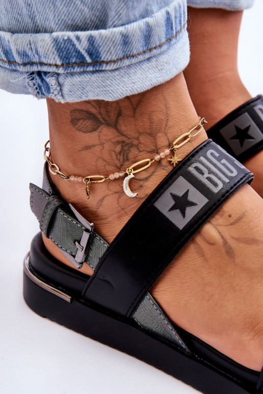 Ploché sandále Big Star LL274938 čiernej farby