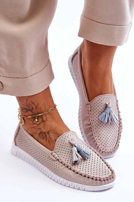 s prelamovanými prvkami Mokasíny Svetloružový odtieň Lanzarot s prelamovanými prvkami Mokasíny Svetloružový odtieň Lanzarot