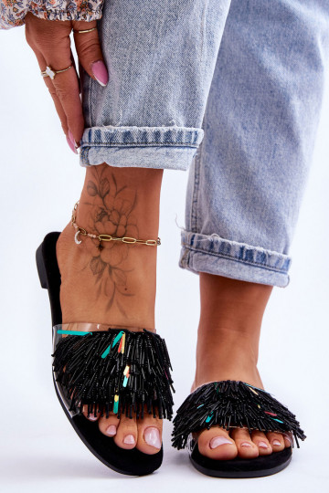 Papuče S.Barski KV-576-4 čiernej farby