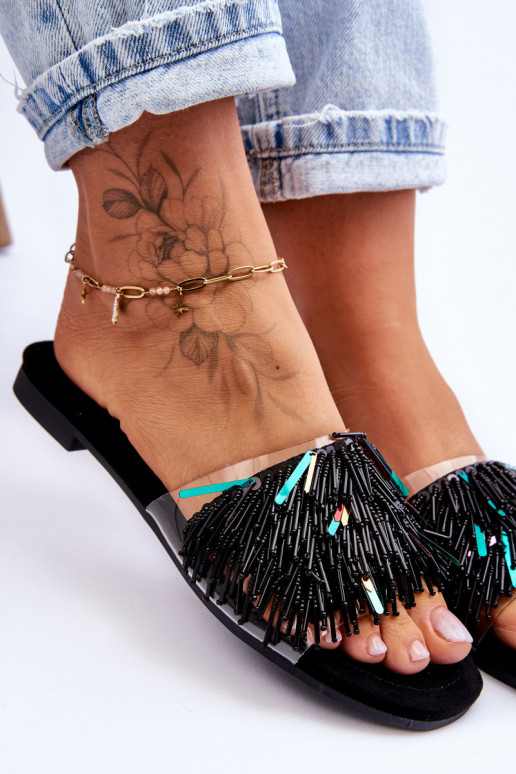 Papuče S.Barski KV-576-4 čiernej farby Papuče S.Barski KV-576-4 čiernej farby