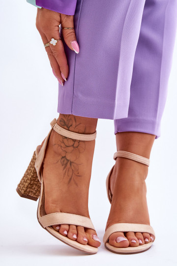 Semišové sandále béžové Selila