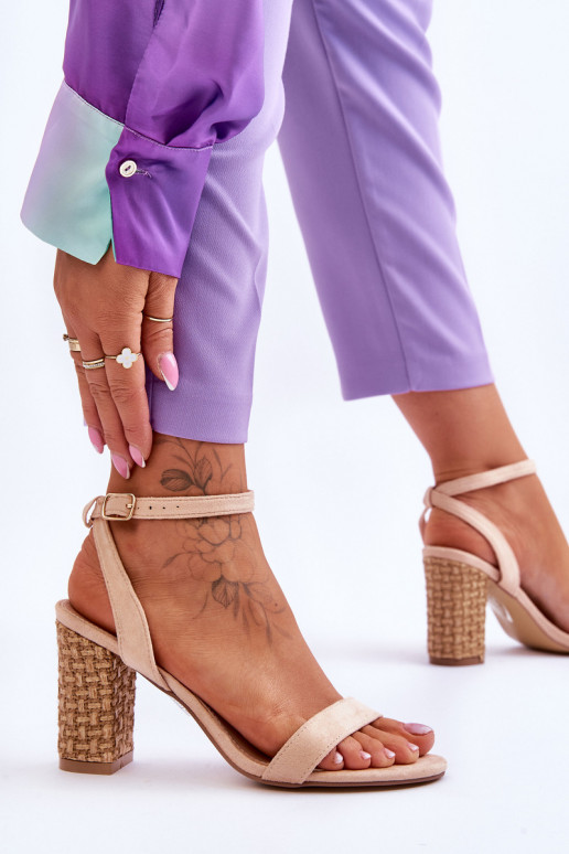 Semišové sandále béžové Selila