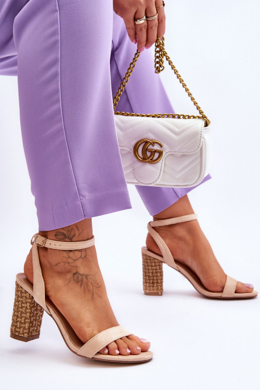 Semišové sandále béžové Selila