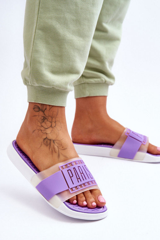 Športový štýl Papuče Fialová farba Sunrise