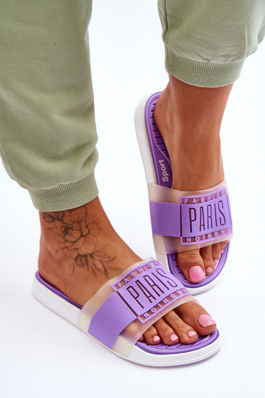 Športový štýl Papuče Fialová farba Sunrise