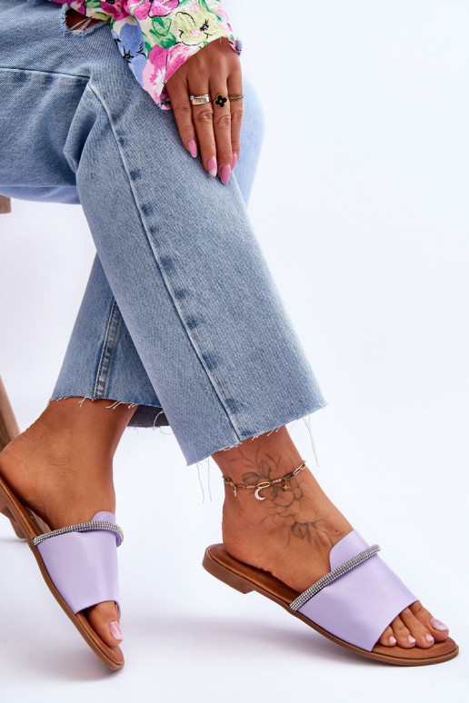 Ploché sandále fialovej farby Termen