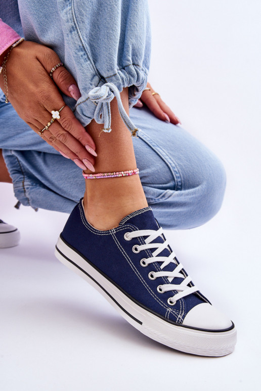 Dámska športová obuv klasického strihu v tmavo modrej farbe Vegas