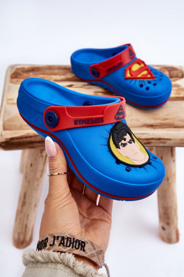 Detské papuče v štýle crocs Superman Grendene Kids JJ385004 modré