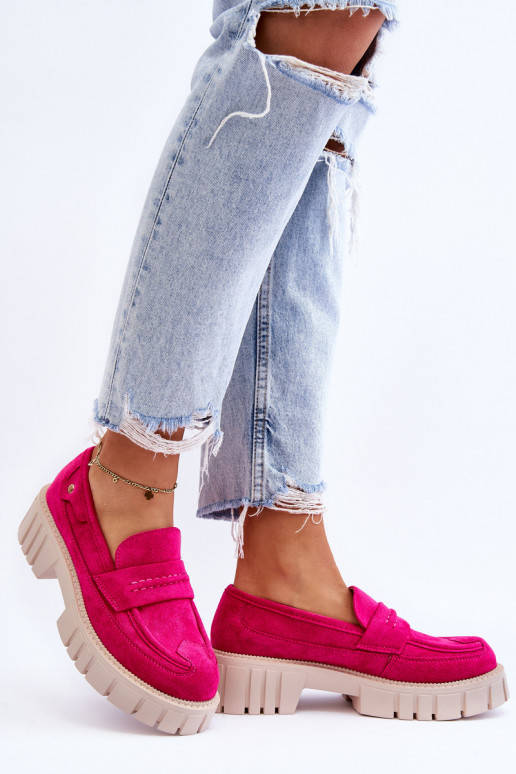 Dámske semišové členkové čižmy v ružovej farbe Fiorell