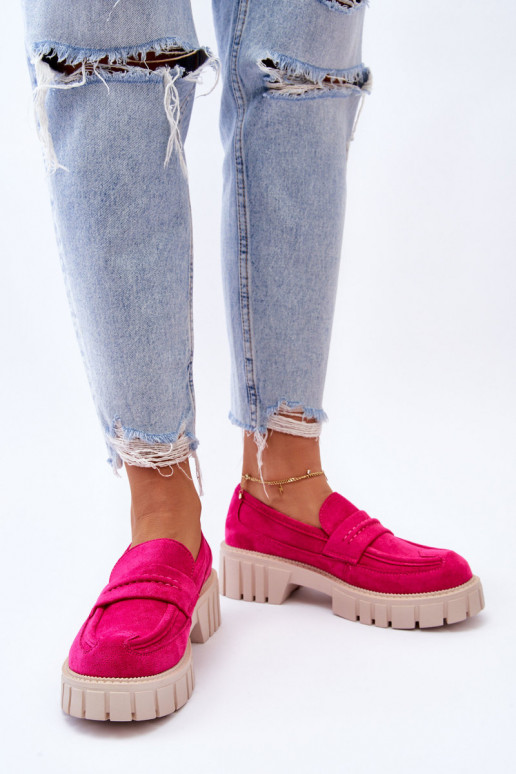 Dámske semišové členkové čižmy v ružovej farbe Fiorell