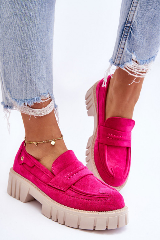 Dámske semišové členkové čižmy v ružovej farbe Fiorell