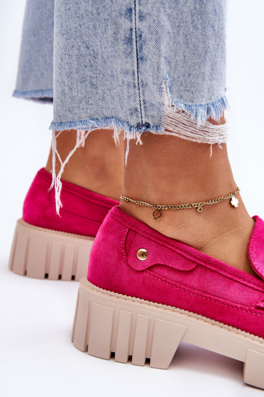 Dámske semišové členkové čižmy v ružovej farbe Fiorell