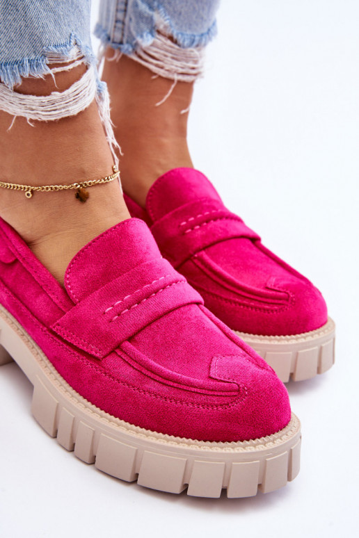 Dámske semišové členkové čižmy v ružovej farbe Fiorell