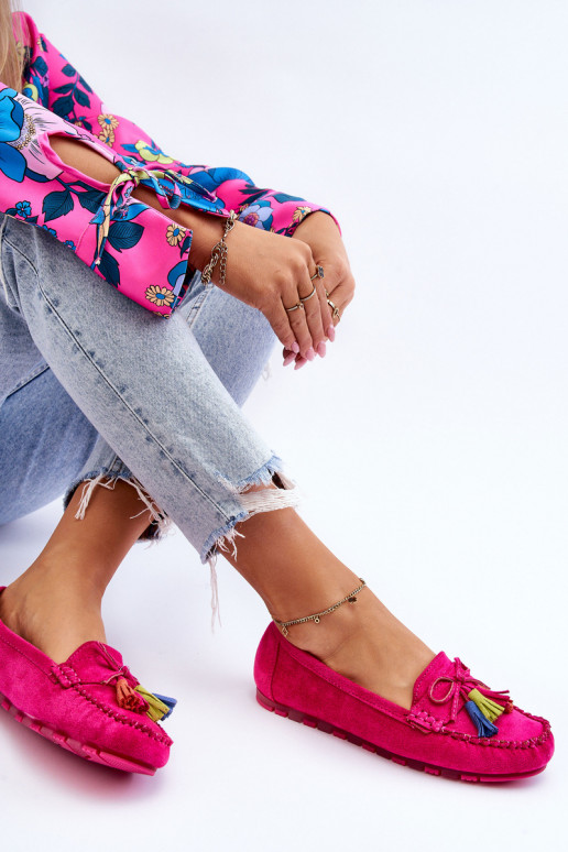 Semišové mokasíny so strapcami v ružovej farbe Dorine Semišové mokasíny so strapcami v ružovej farbe Dorine