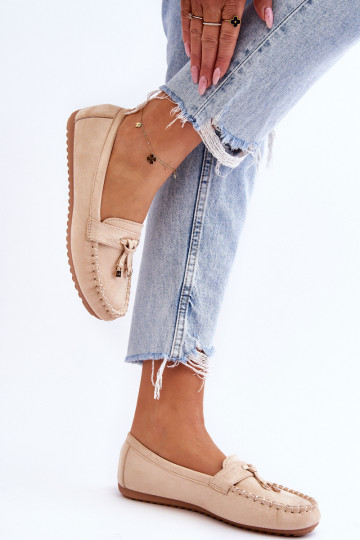 Klasické semišové mokasíny béžovej Good Time 2