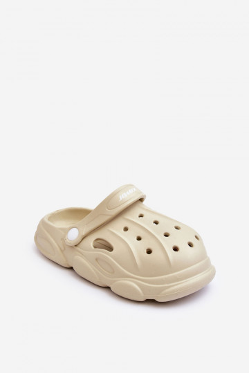 Detské šľapky ako Crocs béžová Cloudy
