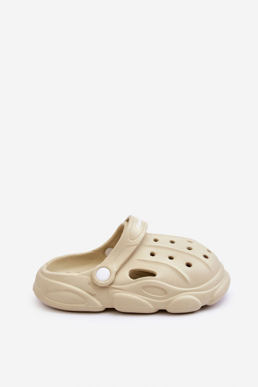 Detské šľapky ako Crocs béžová Cloudy Detské šľapky ako Crocs béžová Cloudy