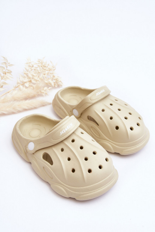 Detské šľapky ako Crocs béžová Cloudy Detské šľapky ako Crocs béžová Cloudy