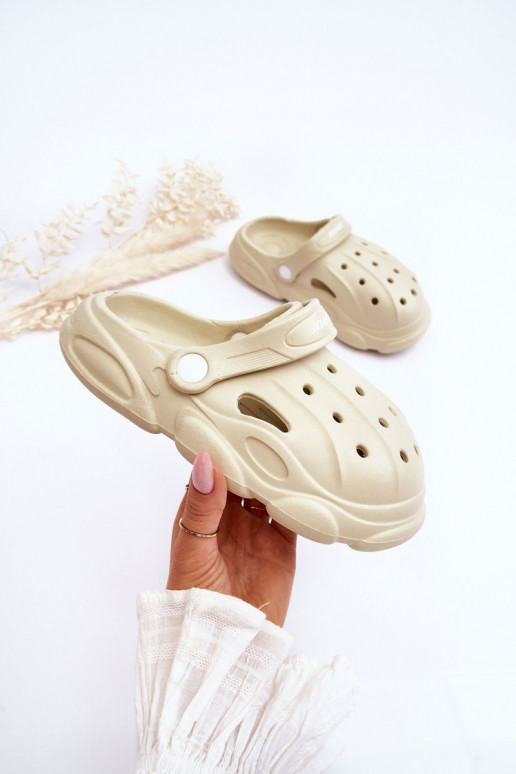 Detské šľapky ako Crocs béžová Cloudy Detské šľapky ako Crocs béžová Cloudy