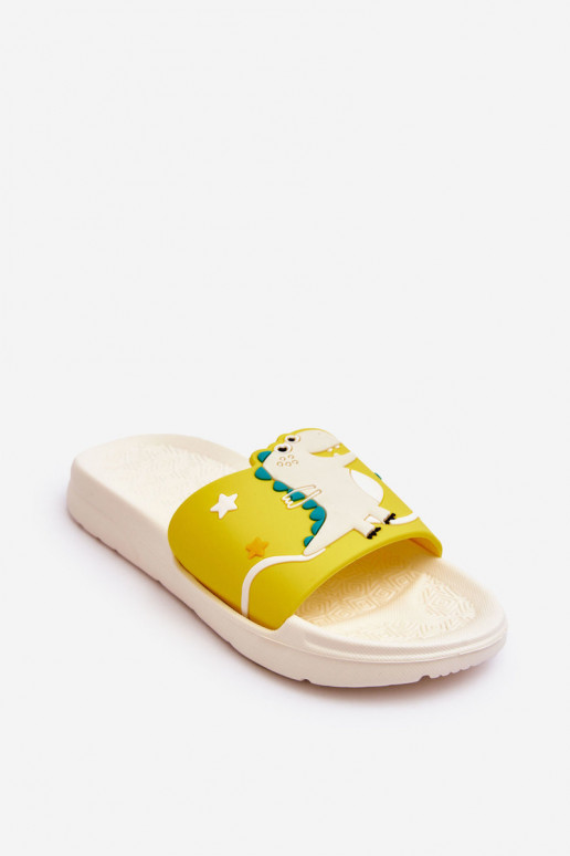 Detské papuče T-Rex béžová Bernis Detské papuče T-Rex béžová Bernis