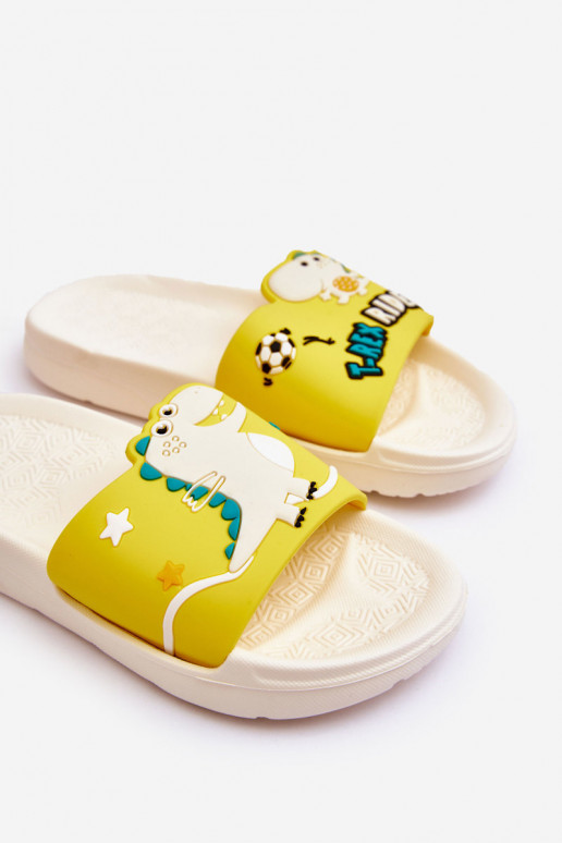 Detské papuče T-Rex béžová Bernis Detské papuče T-Rex béžová Bernis