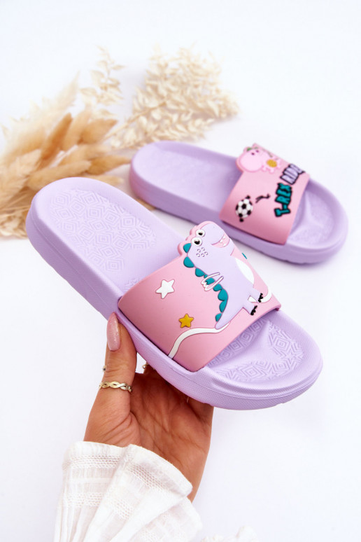 Detské papuče T-Rex Fialová farba Bernis