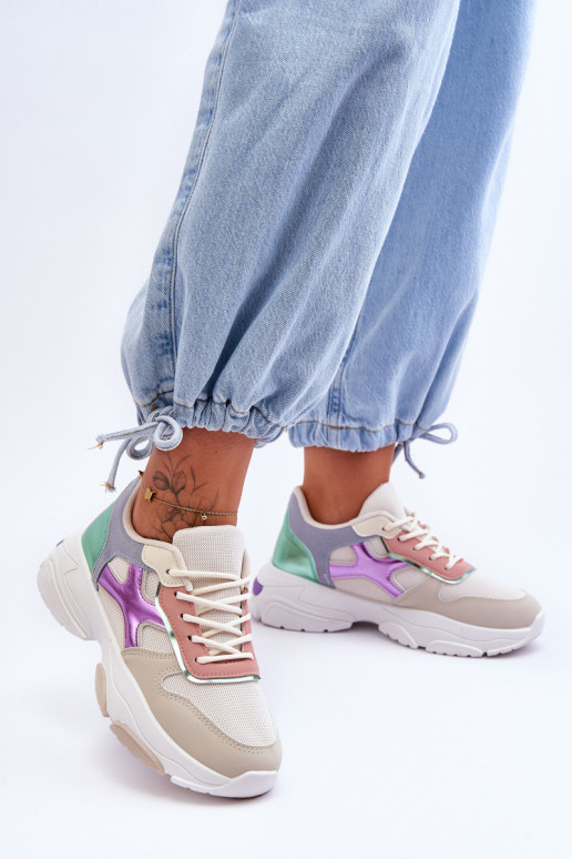 Tenisky model topánok so šnúrkami béžovo-zelenej farby Cortes Tenisky model topánok so šnúrkami béžovo-zelenej farby Cortes