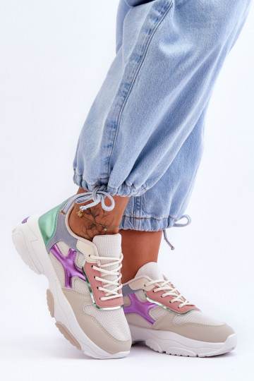 Tenisky model topánok so šnúrkami béžovo-zelenej farby Cortes 2