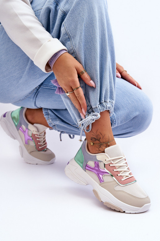 Tenisky model topánok so šnúrkami béžovo-zelenej farby Cortes Tenisky model topánok so šnúrkami béžovo-zelenej farby Cortes