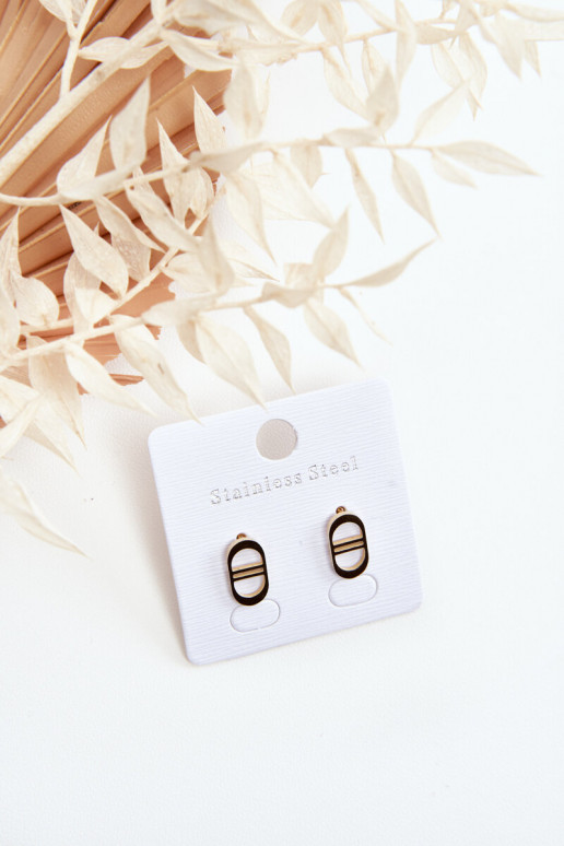 Oválne náušnice zlatej farby